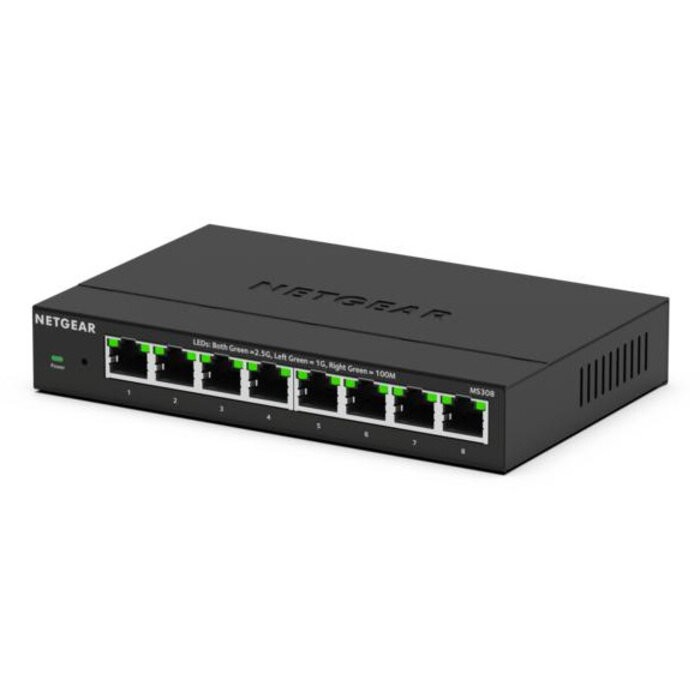 Netgear NETGEAR MS308 Unmanaged 2.5G Ethernet (100/1000/2500) Zwart
