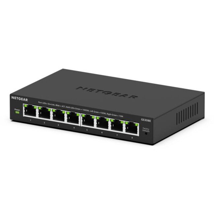 Netgear NETGEAR GS308E Managed L2/L3 Gigabit Ethernet (10/100/1000) Zwart