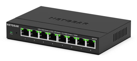 Netgear NETGEAR MS308E Unmanaged 2.5G Ethernet (100/1000/2500) Zwart