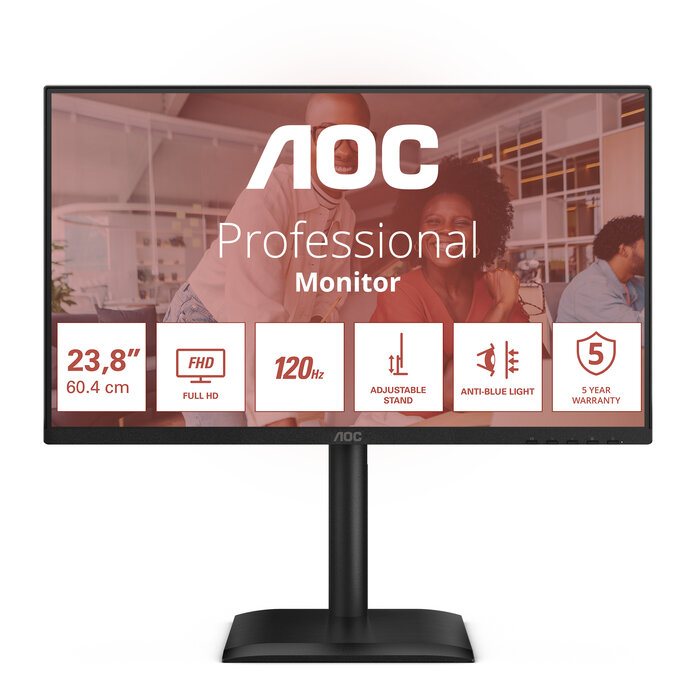 AOC AOC E4 24E4CV computer monitor 60,5 cm (23.8") 1920 x 1080 Pixels Full HD LED Zwart