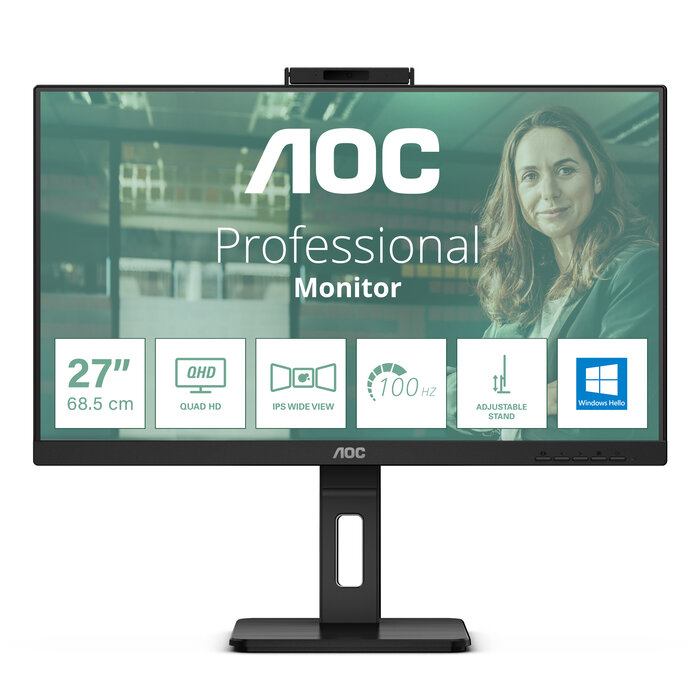 AOC AOC Q27P3CW computer monitor 68,6 cm (27") 2560 x 1440 Pixels Quad HD LED Zwart