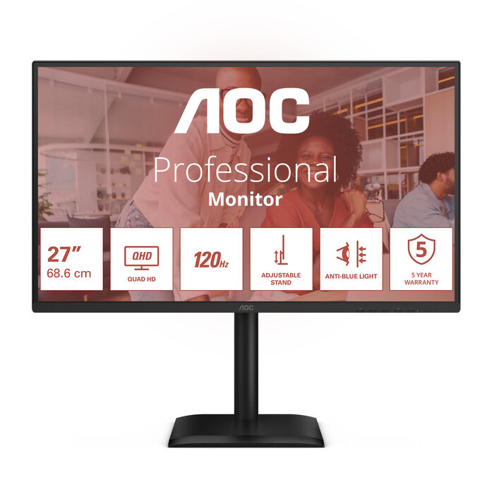 AOC AOC E4 Q27E4CV computer monitor 68,6 cm (27") 2560 x 1440 Pixels Quad HD LED Zwart