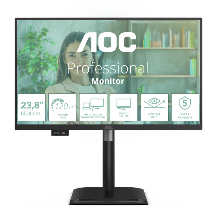 AOC AOC 24P4CV computer monitor 60,5 cm (23.8") 1920 x 1080 Pixels Full HD LED Zwart