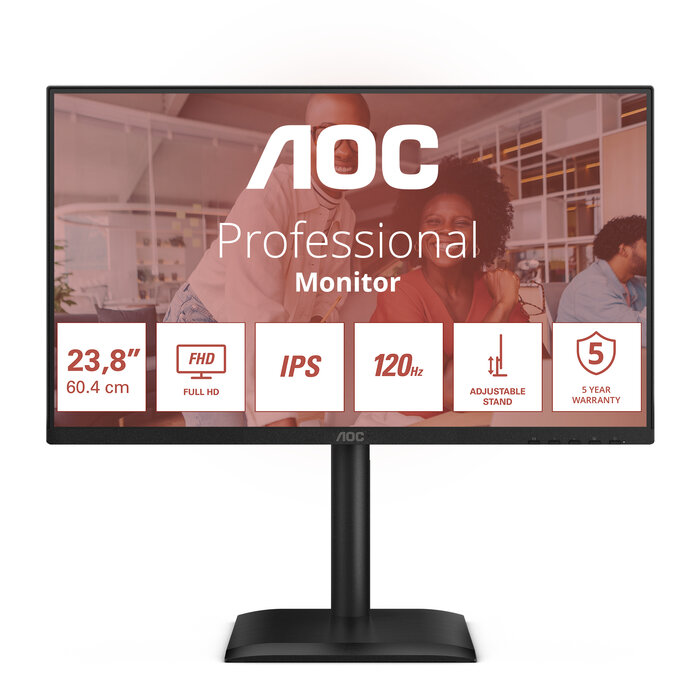 AOC AOC 24E4U computer monitor 60,5 cm (23.8") 1920 x 1080 Pixels Full HD LED Zwart