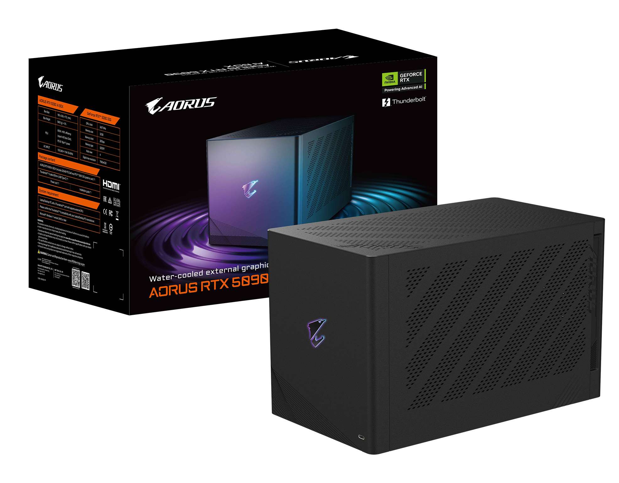 Gigabyte GIGABYTE AORUS RTX 5090 AI BOX GeForce RTX 5090 Zwart