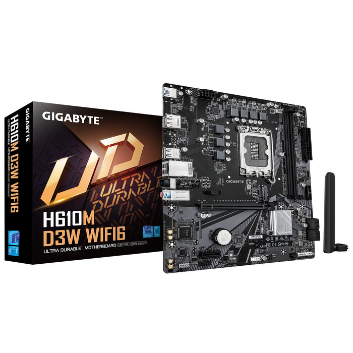 Gigabyte GIGABYTE H610M D3W WIFI6 Intel H610 LGA 1700 micro ATX