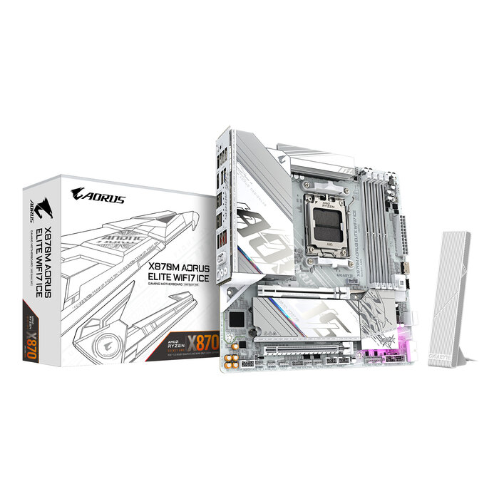 Gigabyte GIGABYTE X870M AORUS ELITE WIFI7 ICE AMD X870 Socket AM5 micro ATX