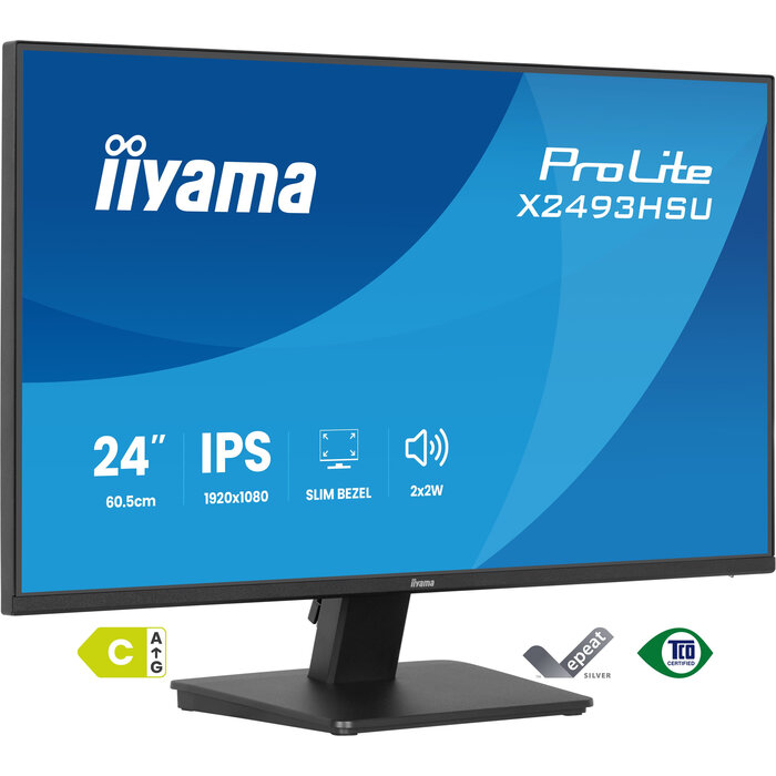 iiyama iiyama ProLite X2493HSU-B1 computer monitor 60,5 cm (23.8") 1920 x 1080 Pixels Full HD LED Zwart