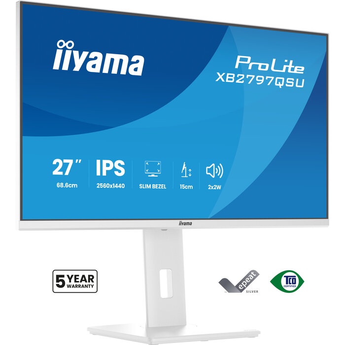 iiyama iiyama ProLite XB2797QSU-W1 computer monitor 68,6 cm (27") 2560 x 1440 Pixels Quad HD LED Wit