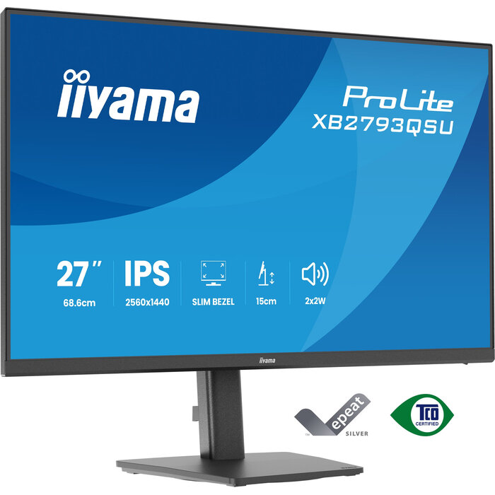 iiyama iiyama ProLite XB2793QSU-B1 computer monitor 68,6 cm (27") 2560 x 1440 Pixels Quad HD LED Zwart