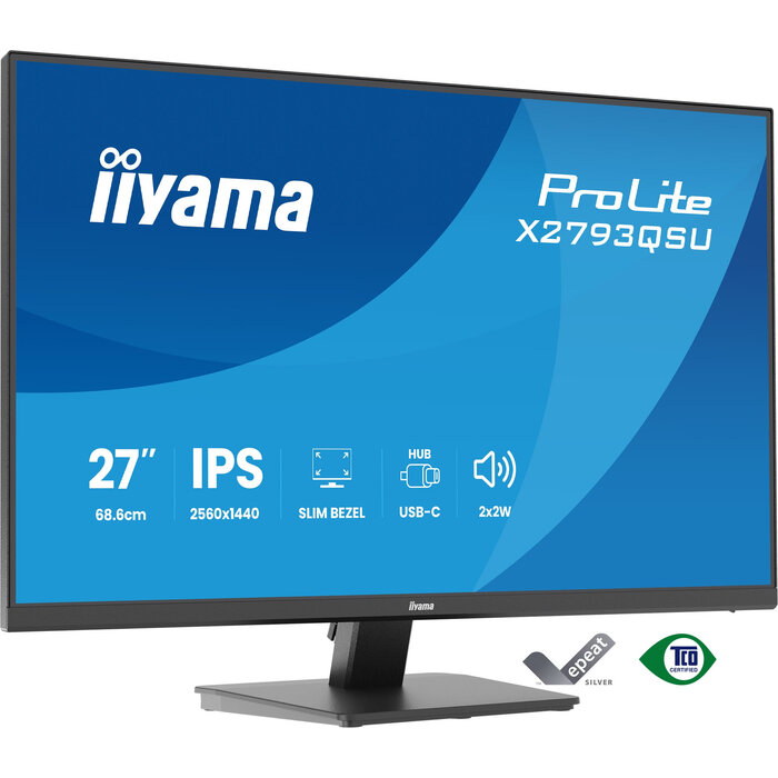 iiyama iiyama ProLite X2793QSU-B1 computer monitor 68,6 cm (27") 2560 x 1440 Pixels Quad HD LED Zwart