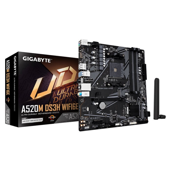 Gigabyte GIGABYTE A520M DS3H WIFI6E AMD A520 Socket AM4 micro ATX