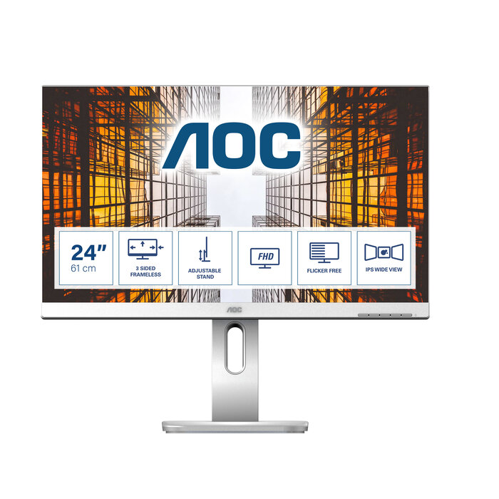 AOC AOC P1 X24P1/GR computer monitor 61 cm (24") 1920 x 1200 Pixels WUXGA LED Grijs