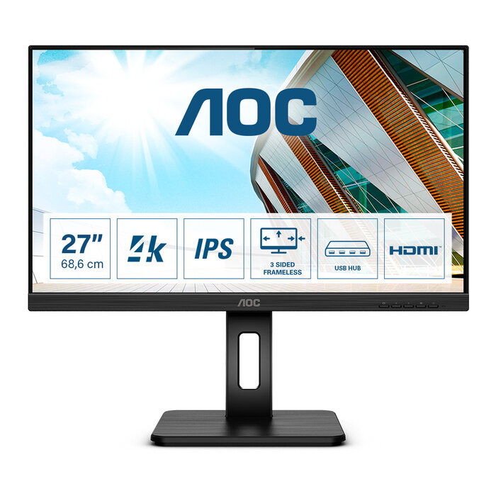 AOC AOC P2 U27P2 computer monitor 68,6 cm (27") 3840 x 2160 Pixels 4K Ultra HD LED Zwart