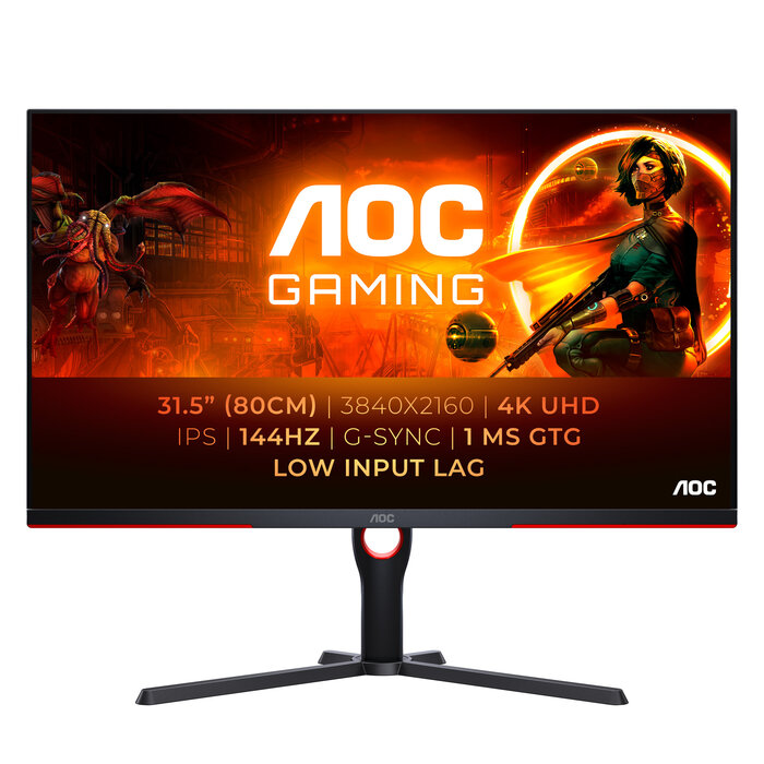 AOC AOC G3 U32G3X/BK computer monitor 80 cm (31.5") 3840 x 2160 Pixels 4K Ultra HD LED Zwart, Rood