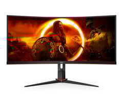AOC AOC G2 CU34G2XP computer monitor 86,4 cm (34") 3440 x 1440 Pixels UltraWide Quad HD LED Zwart, Rood