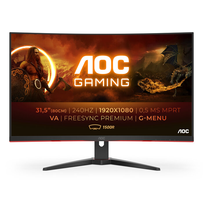 AOC AOC G2 C32G2ZE/BK computer monitor 80 cm (31.5") 1920 x 1080 Pixels Full HD LED Zwart, Rood
