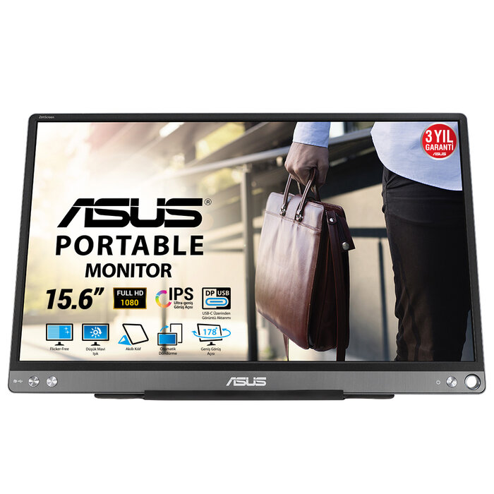 Asus ASUS ZenScreen MB16ACE computer monitor 39,6 cm (15.6") 1920 x 1080 Pixels Full HD LED Grijs