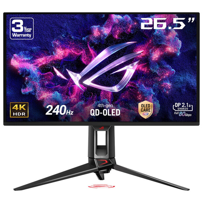 Asus ASUS ROG Swift OLED PG27UCDM computer monitor 67,3 cm (26.5") 3840 x 2160 Pixels 4K Ultra HD QD-OLED Zwart