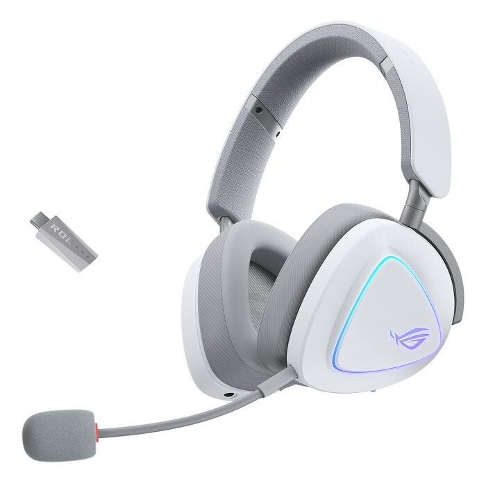 Asus ASUS ROG Delta II Headset Bedraad en draadloos Hoofdband Gamen USB Type-C Bluetooth Wit