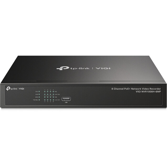 TP-Link TP-Link VIGI NVR1008H-8MP Netwerk Video Recorder (NVR) Zwart
