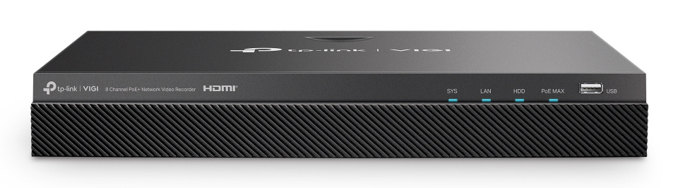 TP-Link TP-Link VIGI NVR2008H-8MP-2TB Netwerk Video Recorder (NVR) Zwart