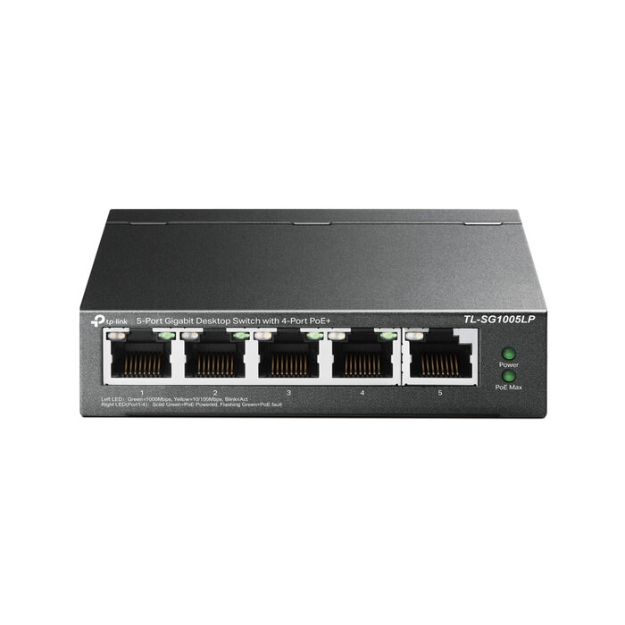TP-Link TP-Link TL-SG1005LP netwerk-switch Unmanaged Gigabit Ethernet (10/100/1000) Power over Ethernet (PoE) Zwart