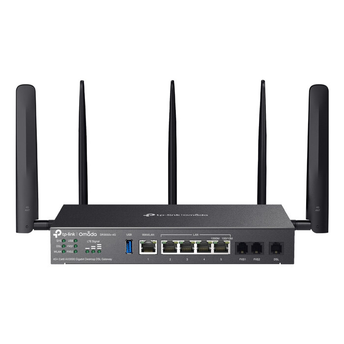 TP-Link TP-Link Omada DR3650V-4G draadloze router Gigabit Ethernet Dual-band (2.4 GHz / 5 GHz) Zwart