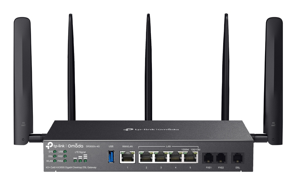 TP-Link TP-Link Omada DR3650V-4G draadloze router Gigabit Ethernet Dual-band (2.4 GHz / 5 GHz) Zwart