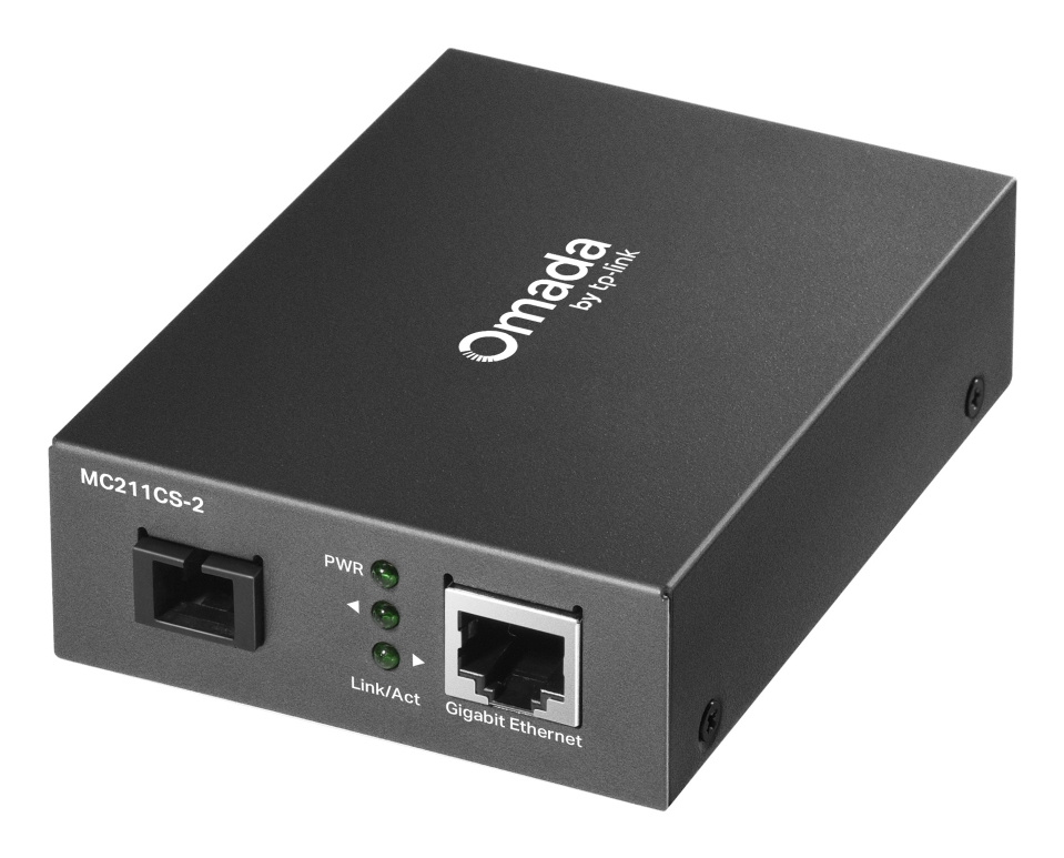TP-Link TP-Link Omada MC211CS-2 netwerk media converter 1000 Mbit/s 1310 nm Single-mode Zwart