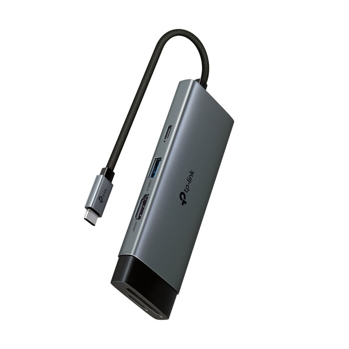 TP-Link TP-Link UH7021C interface hub USB Type-C 5000 Mbit/s Aluminium, Zwart