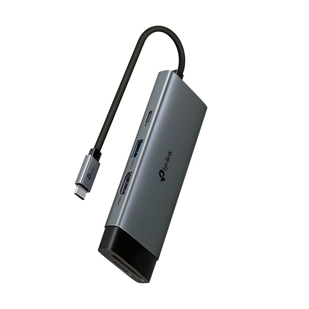 TP-Link TP-Link UH7021C interface hub USB Type-C 5000 Mbit/s Aluminium, Zwart
