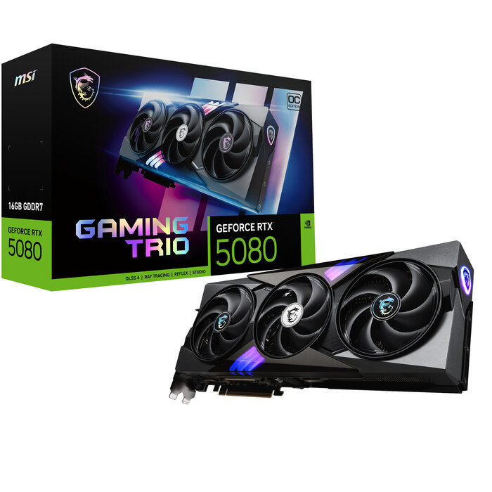 MSI MSI GAMING GEFORCE RTX 5080 16G TRIO OC videokaart NVIDIA 16 GB GDDR7