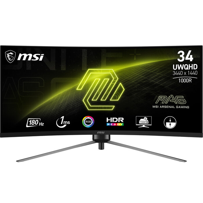 MSI MSI MAG 345CQRDE computer monitor 86,4 cm (34") 3440 x 1440 Pixels UltraWide Dual Quad HD Zwart
