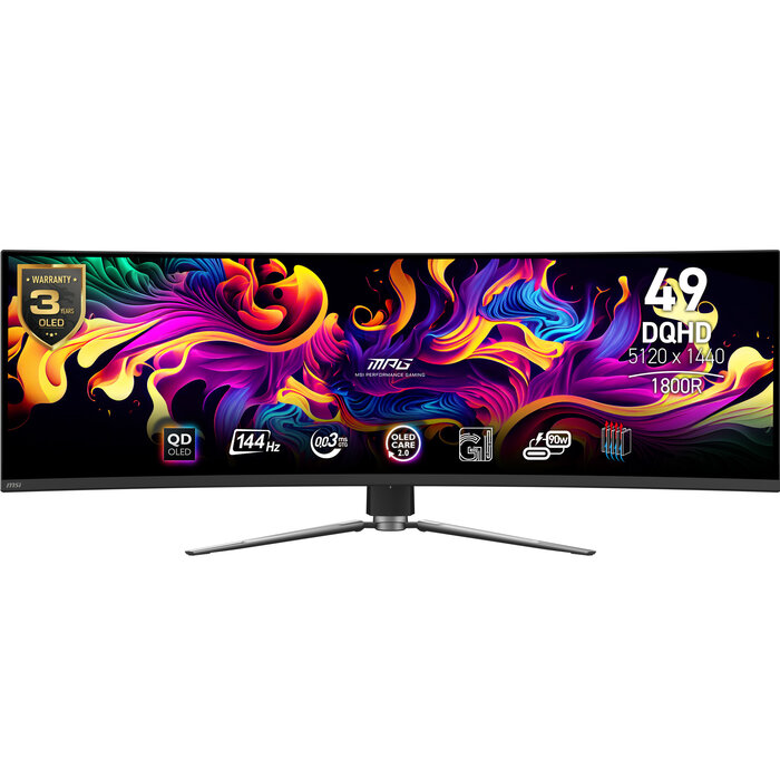 MSI MSI MPG 491CQPDE QD-OLED computer monitor 124,5 cm (49") 5120 x 1440 Pixels Dual QHD Zwart