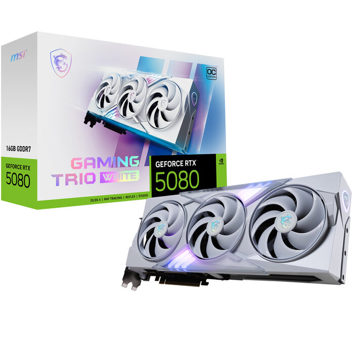 MSI MSI GAMING GEFORCE RTX 5080 16G TRIO OC WHITE videokaart NVIDIA 16 GB GDDR7