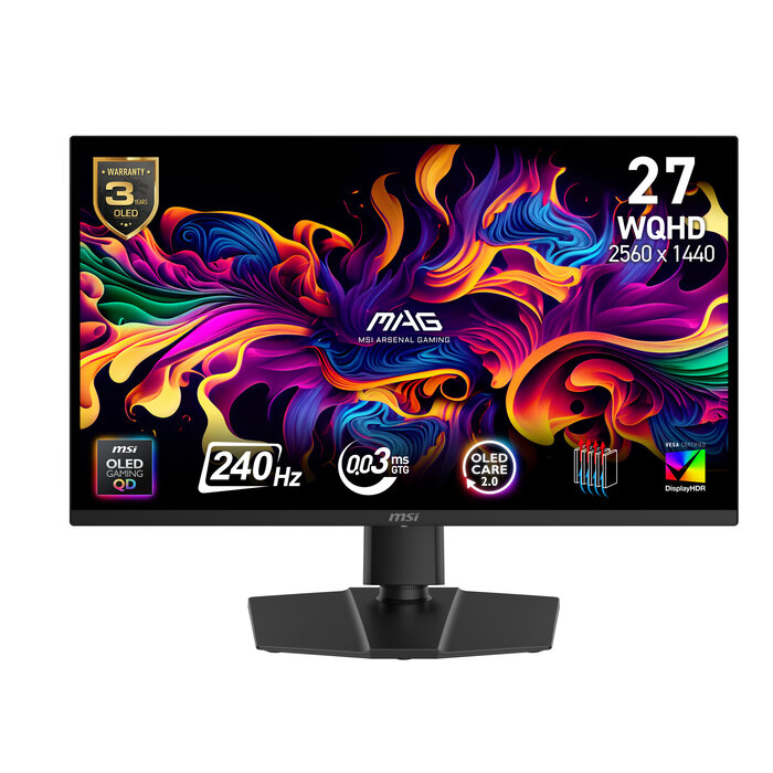 MSI MSI MAG 271QP QD-OLED X24 computer monitor 67,3 cm (26.5") 2560 x 1440 Pixels Wide Quad HD Zwart