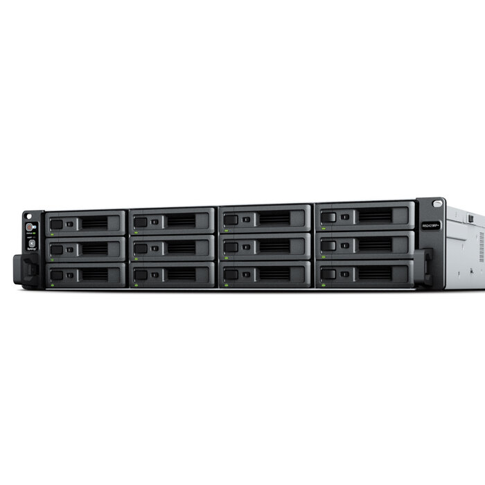 Synology Synology RackStation RS2423RP+ data-opslag-server NAS Rack (2U) Ryzen Embedded V1780B 8 GB DDR4 0 TB DiskStation Manager Zwart, Grijs