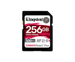 Kingston Kingston Technology 256GB Canvas React Plus SDHC UHS-II 300R/260W U3 V90 voor Full HD/4K/8K