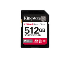 Kingston Kingston Technology 512GB Canvas React Plus SDXC UHS-II 280R/150W U3 V60 voor Full HD/4K