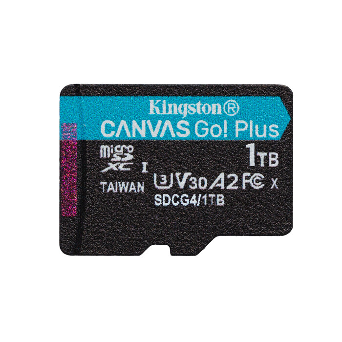 Kingston Kingston Technology 1TB microSDXC Canvas Go! Plus Gen4 200R A2 U3 enkel pakket zonder adapter