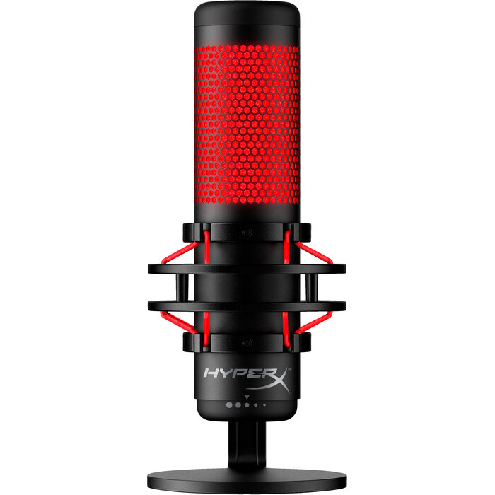 Kingston HyperX QuadCast - USB-microfoon (zwart-rood) - rode verlichting