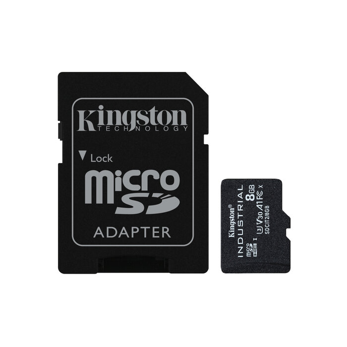 Kingston Kingston Technology 8GB microSDHC Industrial C10 A1 pSLC-kaart + SD-adapter