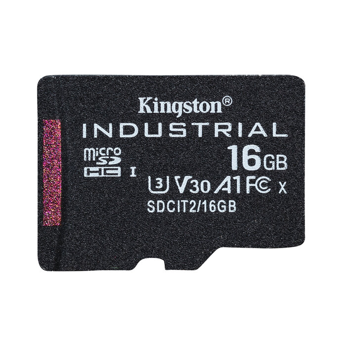 Kingston Kingston Technology 16GB microSDHC Industrial C10 A1 pSLC-kaart enkele verpakking zonder adapter