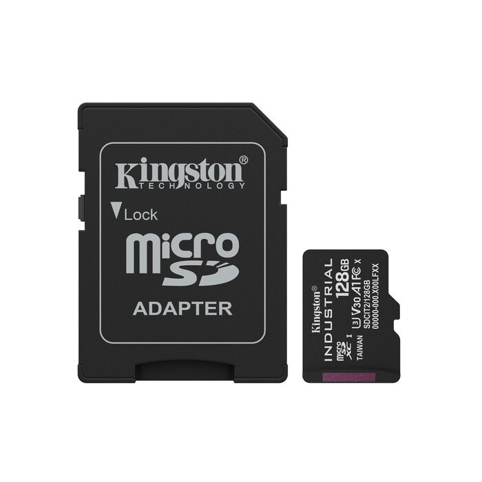 Kingston Kingston Technology 128GB microSDXC Industrial C10 A1 pSLC-kaart + SD-adapter