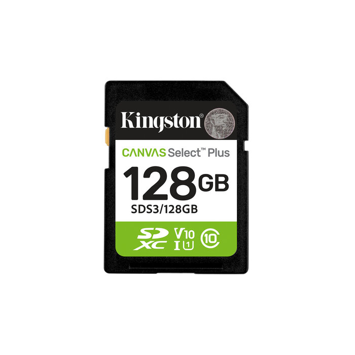 Kingston Kingston Technology 128GB SDXC Canvas Select Plus Gen3 150MB/s C10 UHS-I U1 V10
