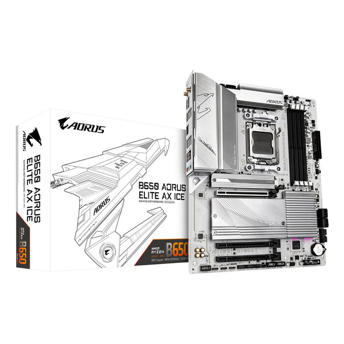 Gigabyte GIGABYTE B650 AORUS ELITE AX ICE moederbord AMD B650 Socket AM5 ATX