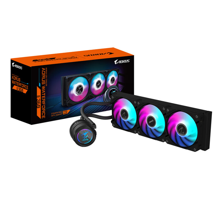 Gigabyte GIGABYTE AORUS WATERFORCE II 360 Processor Alles-in-één vloeistofkoeler 12 cm Zwart