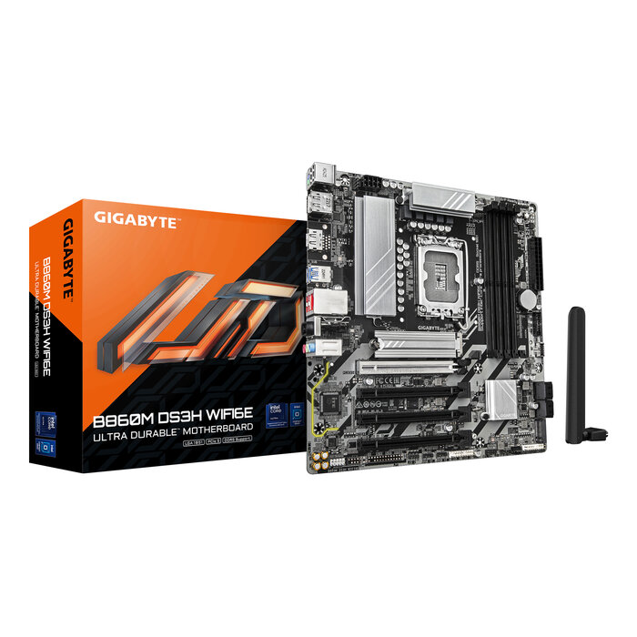 Gigabyte GIGABYTE B860M DS3H WIFI6E moederbord Intel B860 LGA 1851 (Socket V1) micro ATX