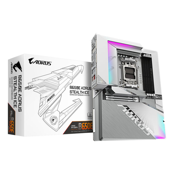 Gigabyte GIGABYTE B650E AORUS STEALTH ICE moederbord AMD B650 Socket AM5 ATX